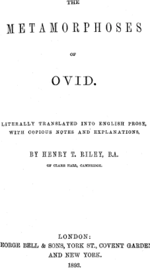The Metamorphoses of Ovid, Books I-VII