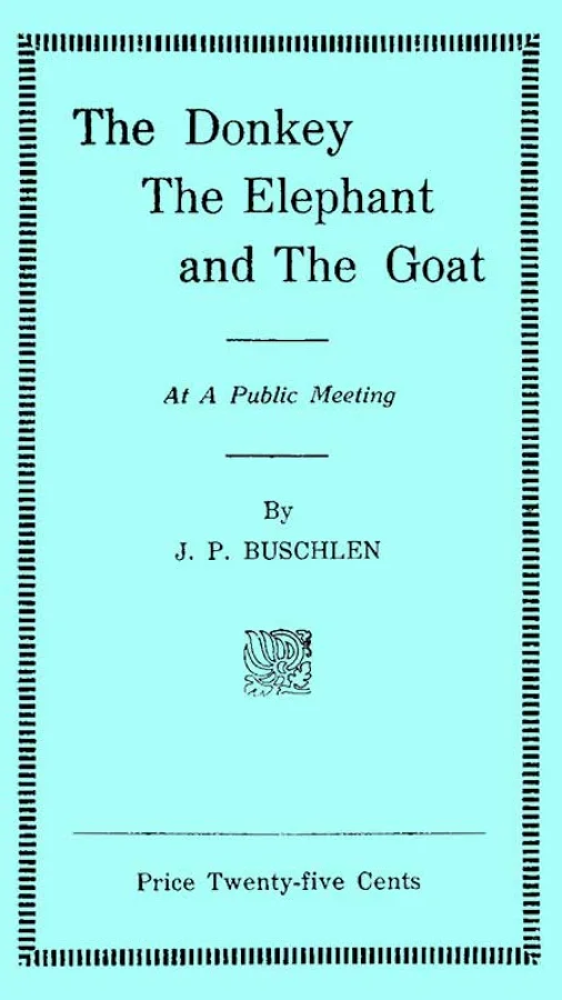 The Donkey, the Elephant, and the Goat: At a Public Meeting